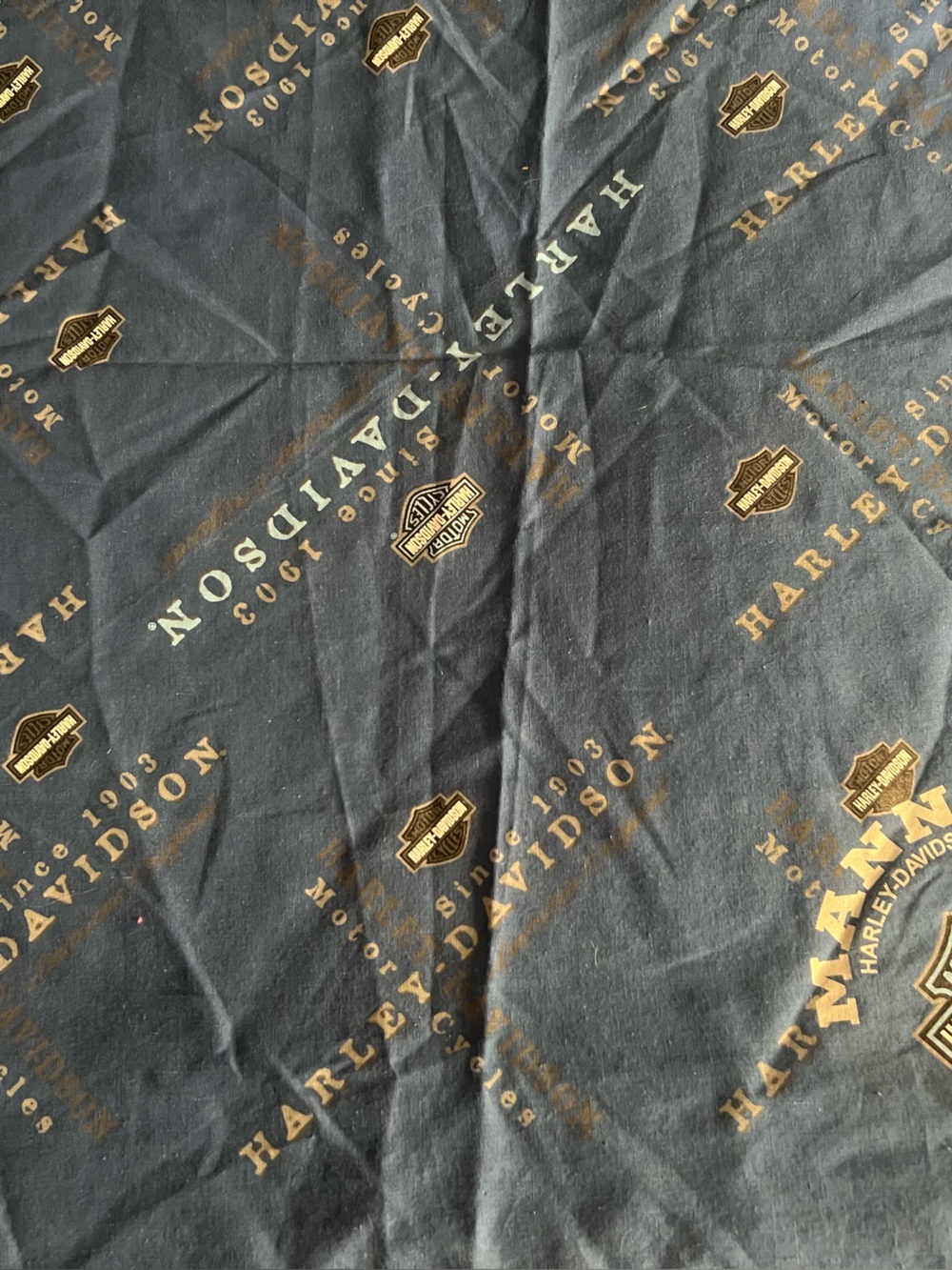 Harley-Davidson Blue and Gold Repeating Logo Scarf